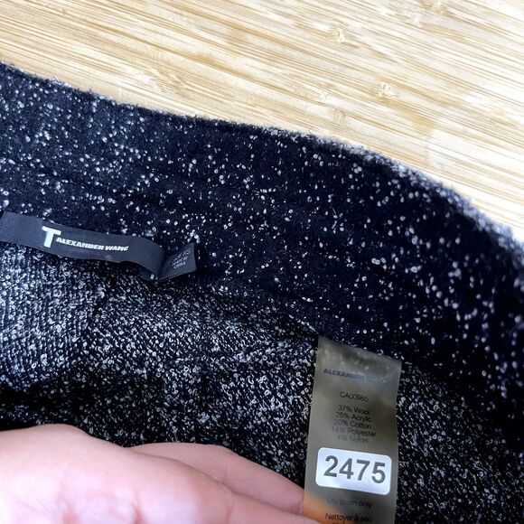 T Alexander Wang Sweatpants XS Black Speckled Wool Blend Cropped Jogger Casual - Picture 5 of 11